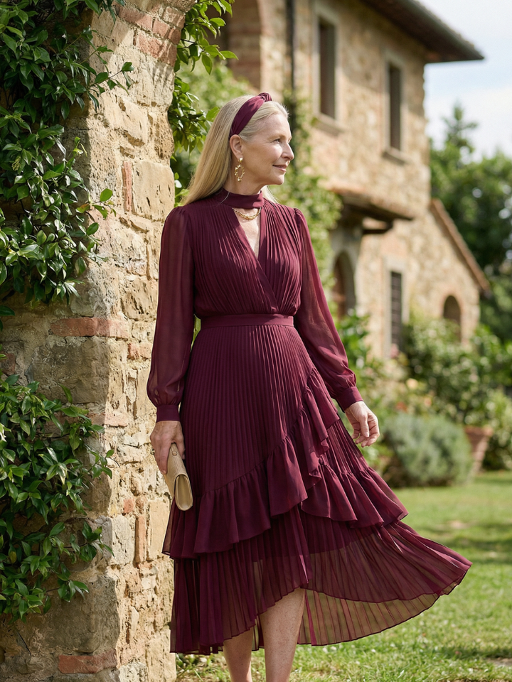 Aris | Fluid Drape Midi Dress
