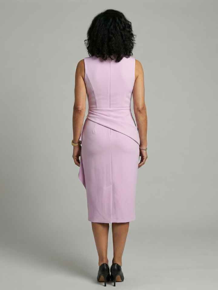 Oriel | Asymmetric Drape Midi Dress