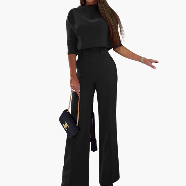 Women’s Two-Piece Set with Cropped Top and Pants