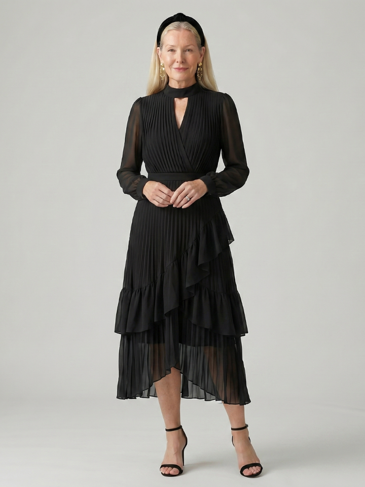 Aris | Fluid Drape Midi Dress