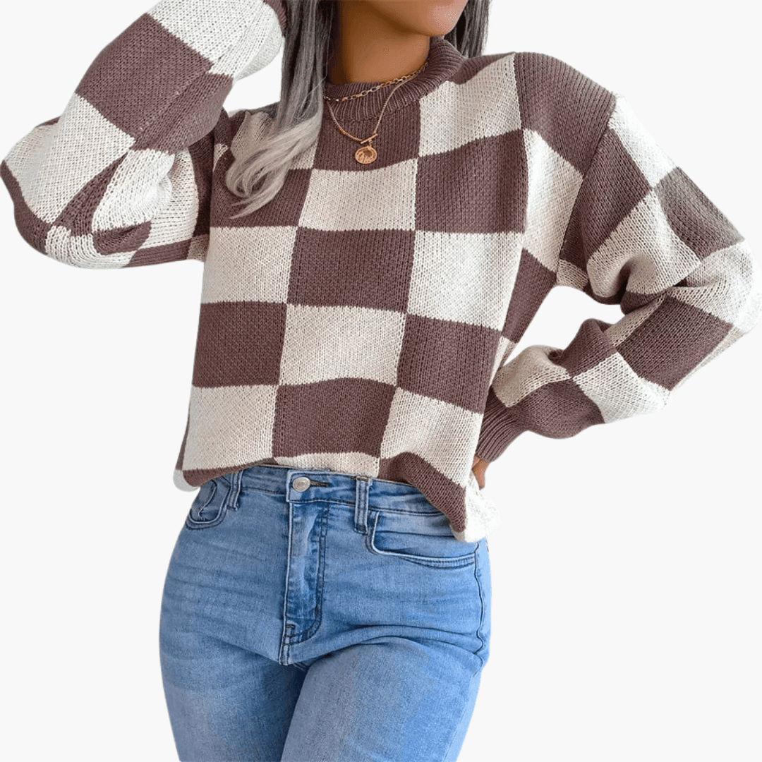 Women’s Oversized Knit Sweater with Long Sleeves and Pullover Style