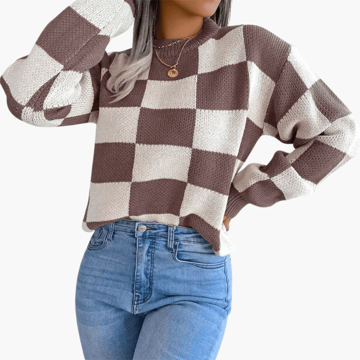 Women’s Oversized Knit Sweater with Long Sleeves and Pullover Style