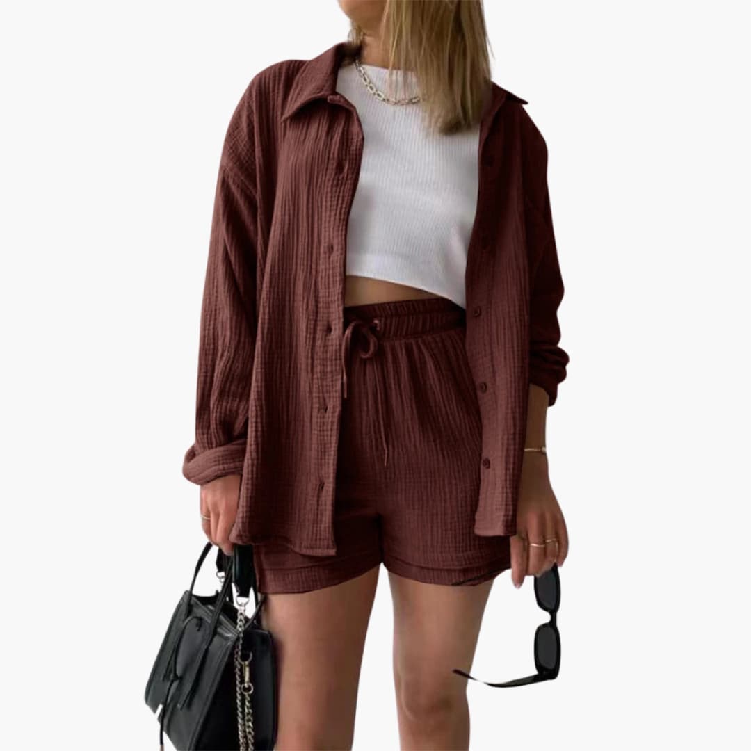 2-Piece Set for Women - Relaxed Fit Shirt and Shorts -  Made By Riley