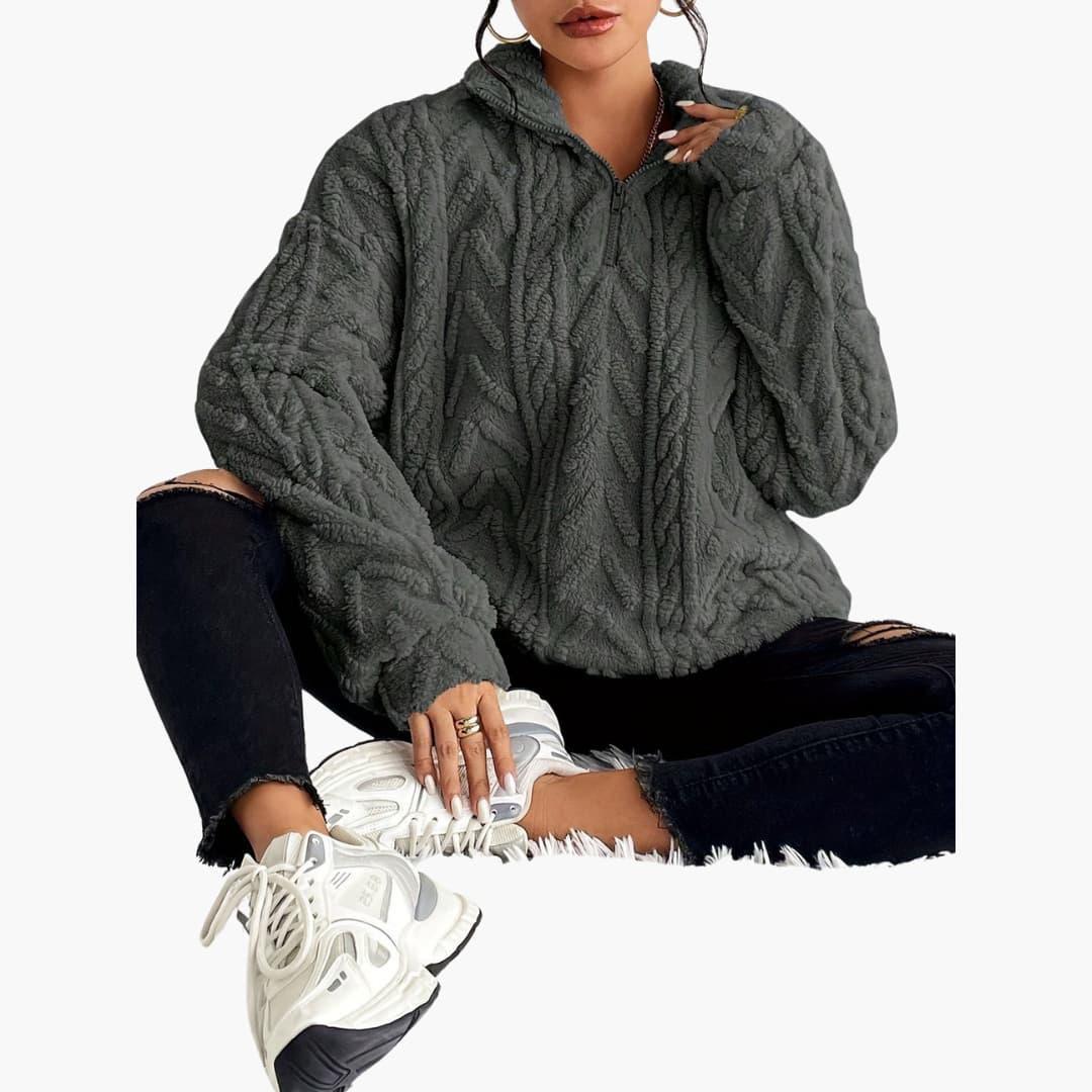 Cable-Knit Fleece Pullover - Women&