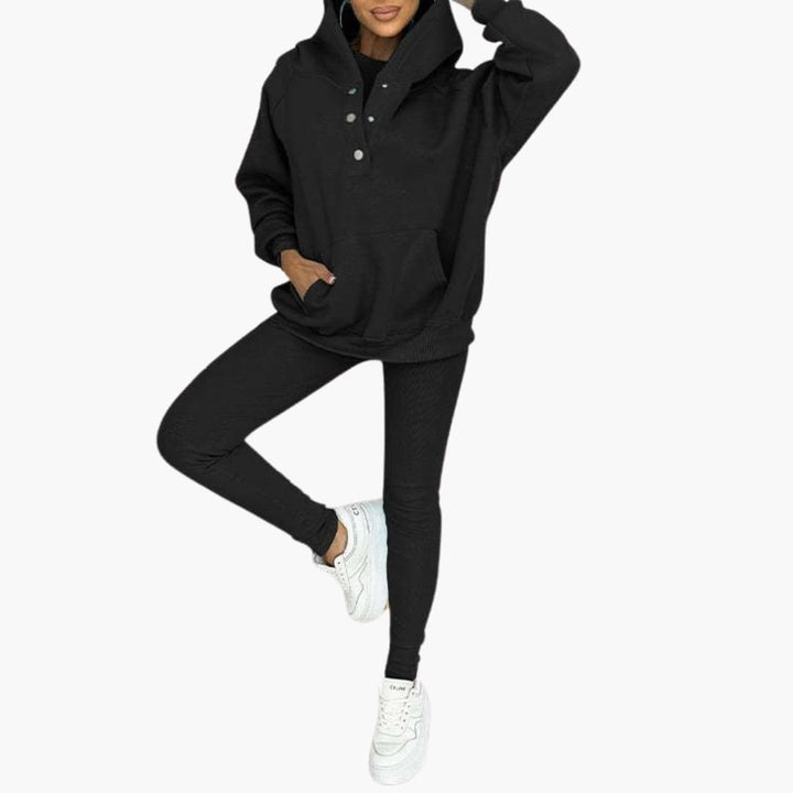 Women’s Three-Piece Lounge Set with Vest, Long Sleeve Top and Trousers
