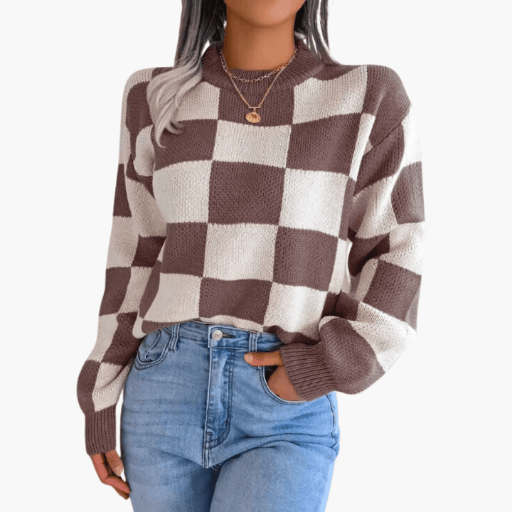 Women’s Oversized Knit Sweater with Long Sleeves and Pullover Style