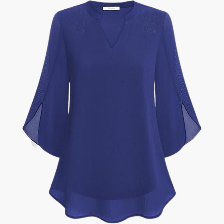 Women’s Blouse with V-Neck and Flowy Sleeves