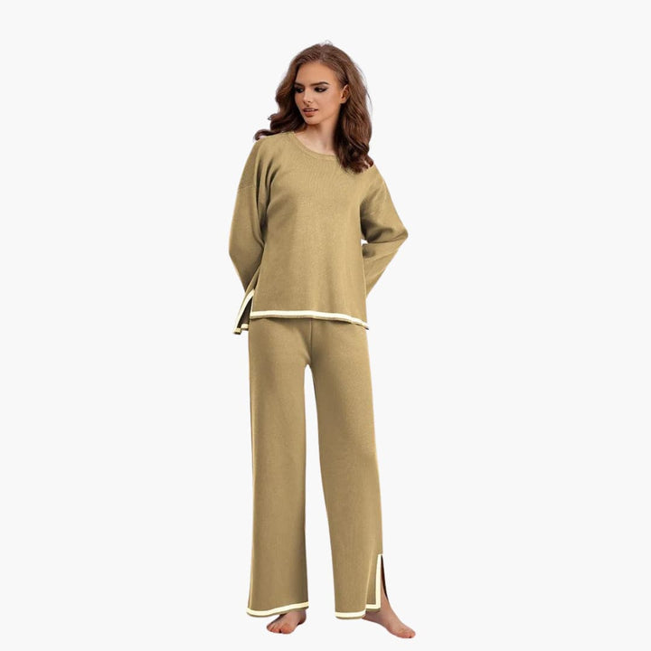 Women’s Two-Piece Set with Long-Sleeve Top and Matching Pants