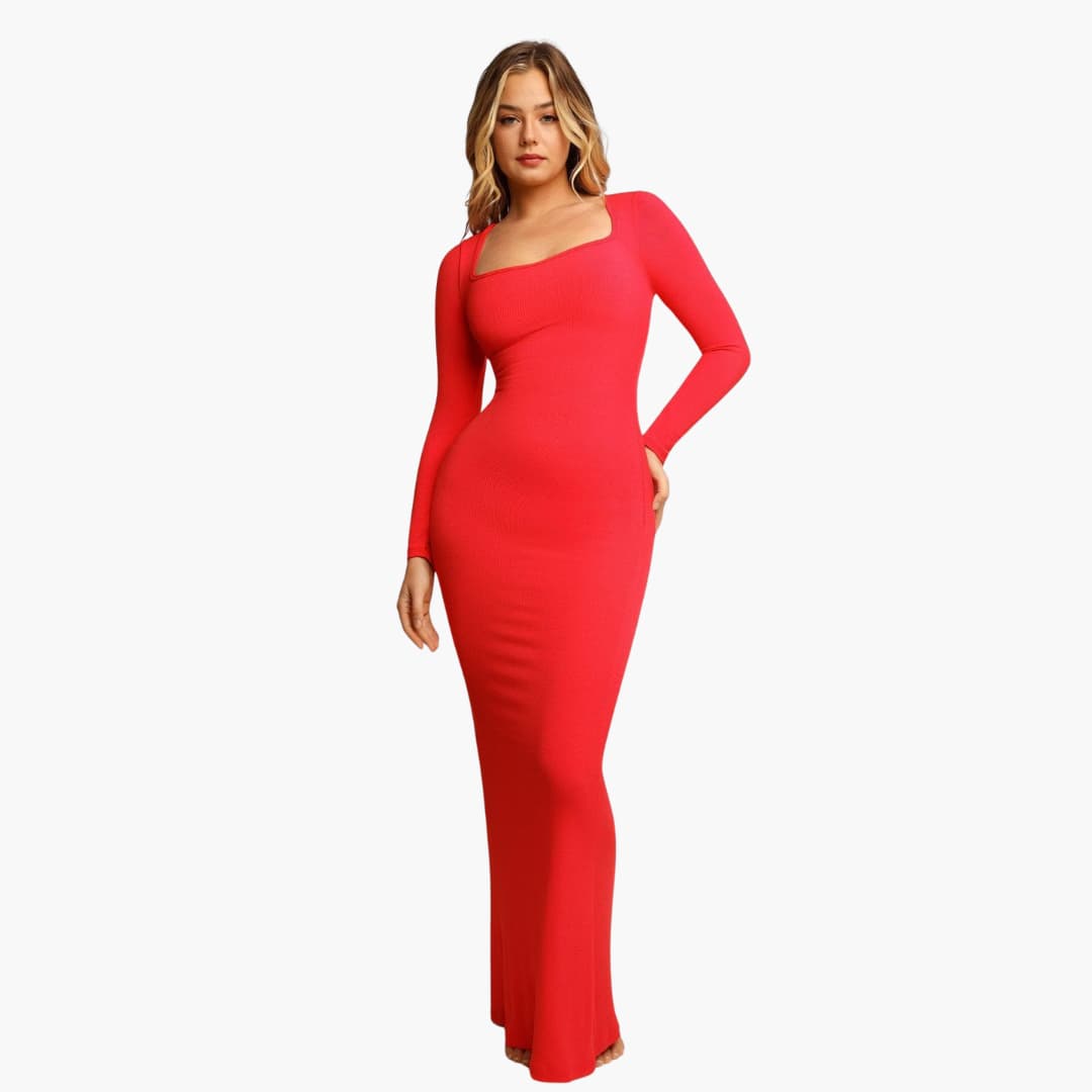 Women’s Bodycon Maxi Dress with Straps and Shaping