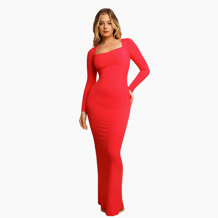 Women’s Bodycon Maxi Dress with Straps and Shaping