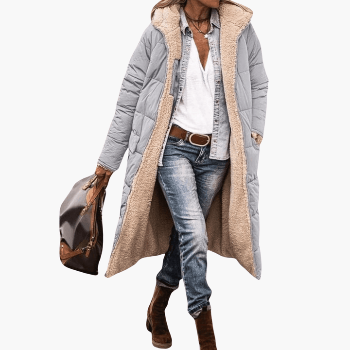 Women’s Winter Coat with Reversible Design and Padded Inner Layer