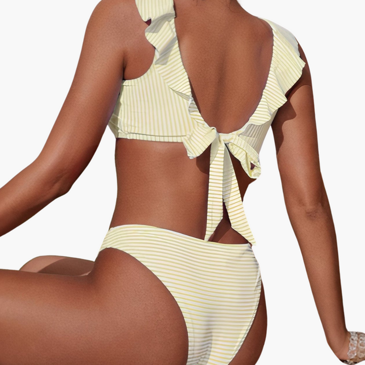 Women’s Bikini Set with Adjustable Straps and Mid-Rise Bottoms