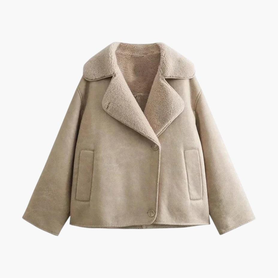 Women’s Jacket with Button Fastening and Structured Silhouette