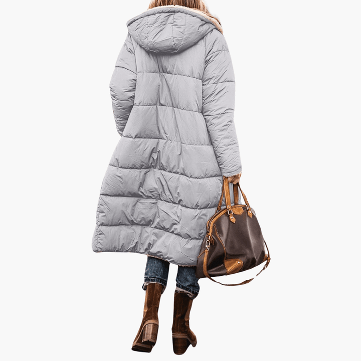 Women’s Winter Coat with Reversible Design and Padded Inner Layer
