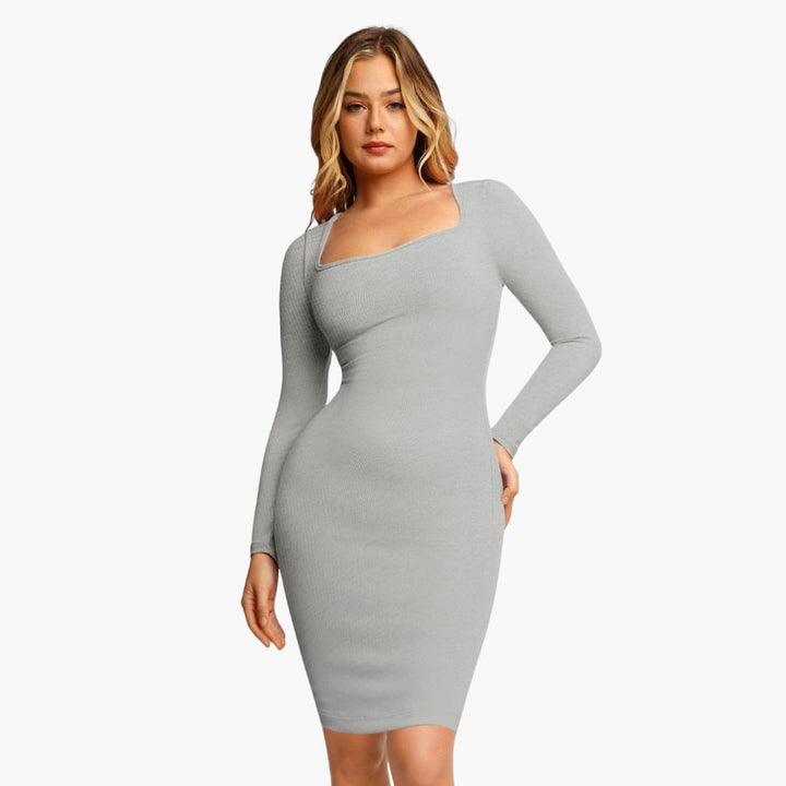Women’s Bodycon Maxi Dress with Straps and Shaping
