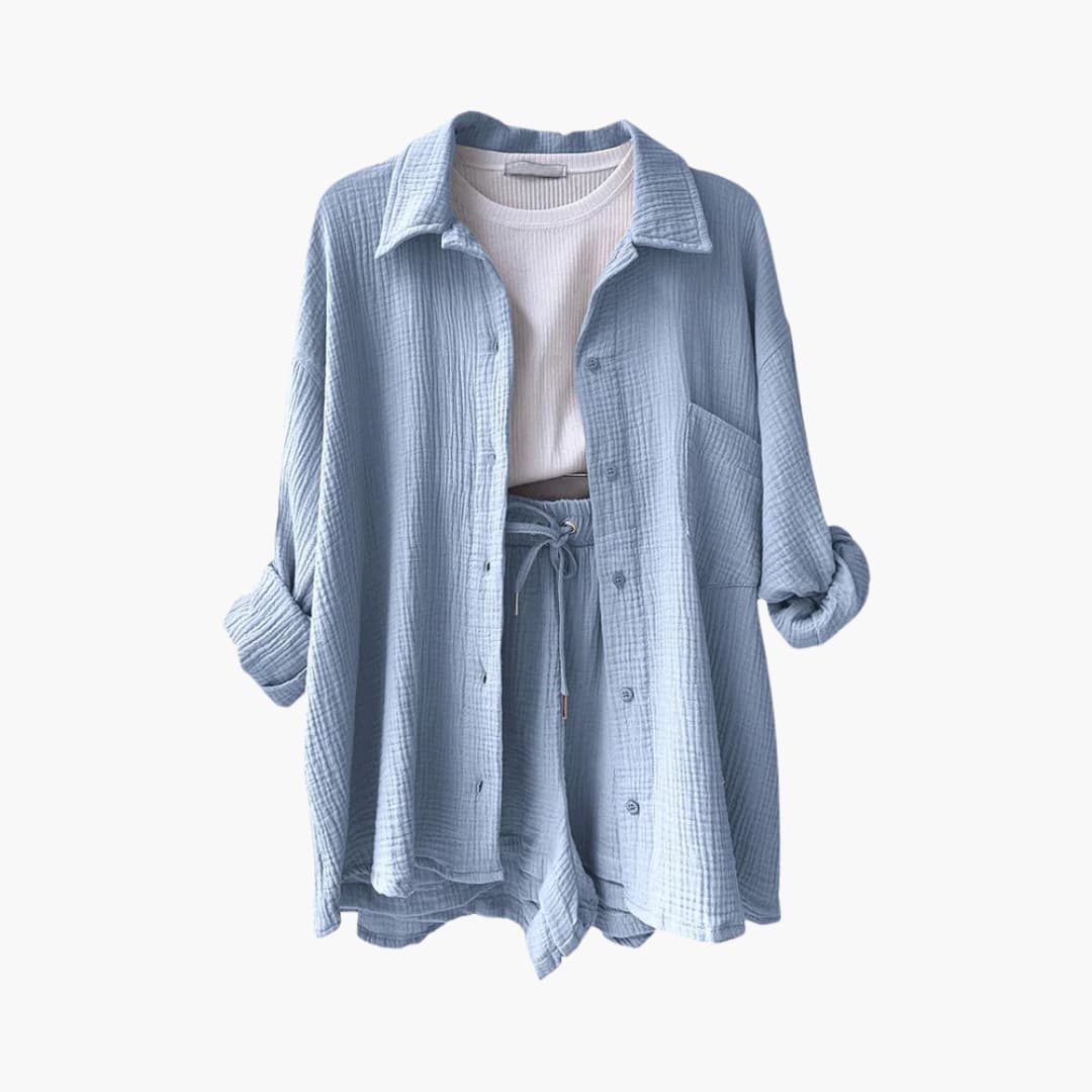 2-Piece Set for Women - Relaxed Fit Shirt and Shorts -  Made By Riley