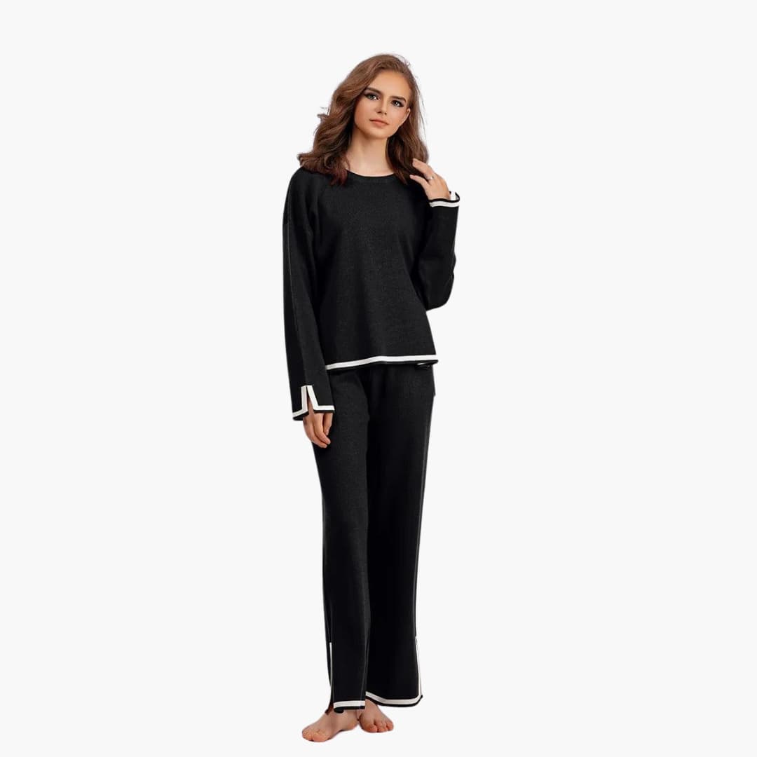 Women’s Two-Piece Set with Long-Sleeve Top and Matching Pants