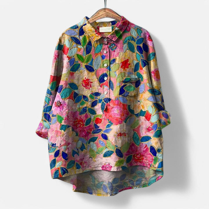 Women’s Long Sleeve Dog Print Blouse