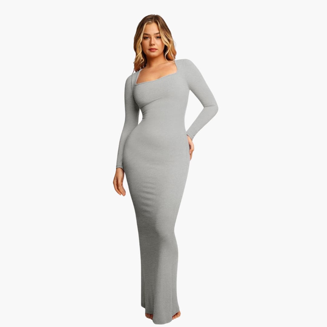 Women’s Bodycon Maxi Dress with Straps and Shaping