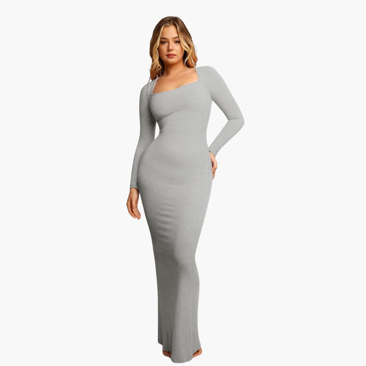 Women’s Bodycon Maxi Dress with Straps and Shaping