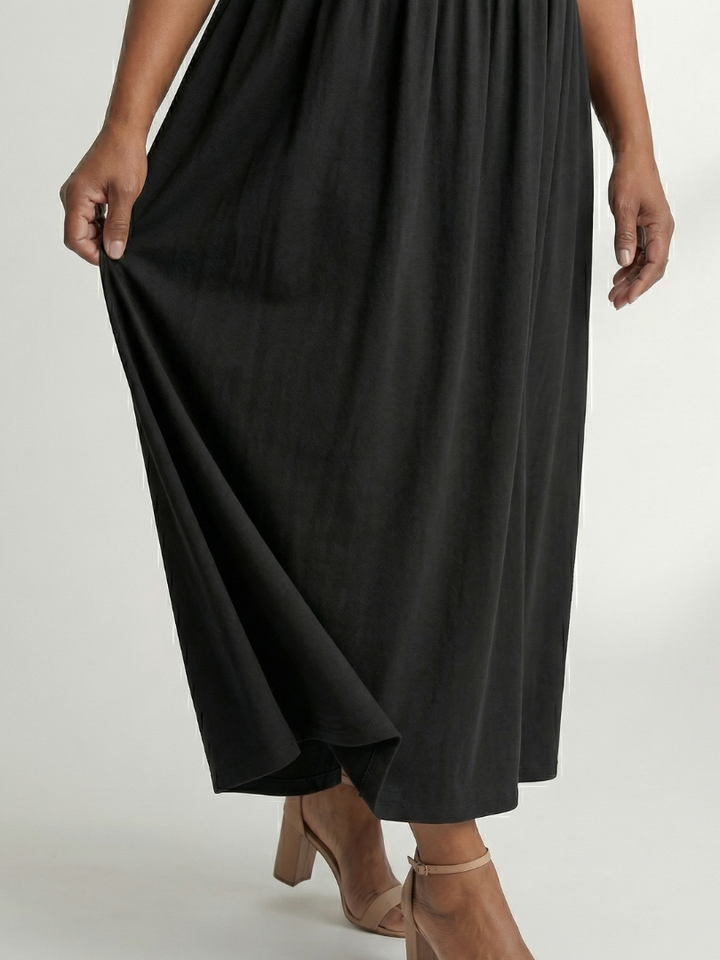 Ciren | Simple Gather Midi Dress