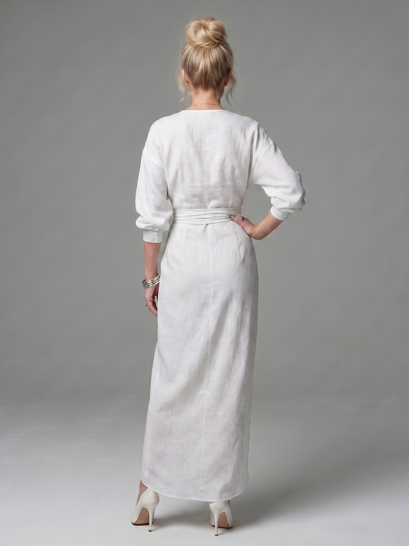 Olympia | Diagonal Drape Maxi Dress