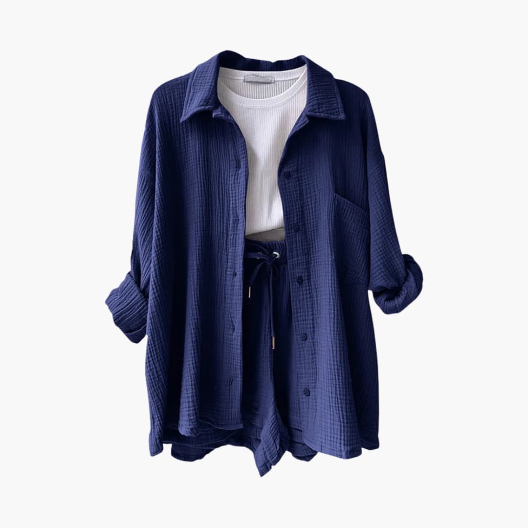 2-Piece Set for Women - Relaxed Fit Shirt and Shorts -  Made By Riley