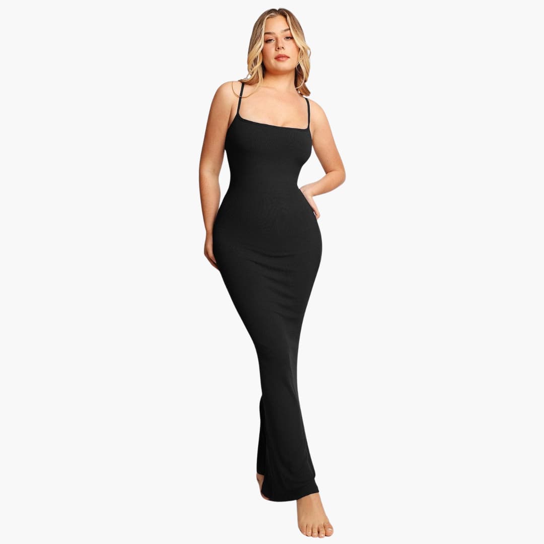 Women’s Bodycon Maxi Dress with Straps and Shaping