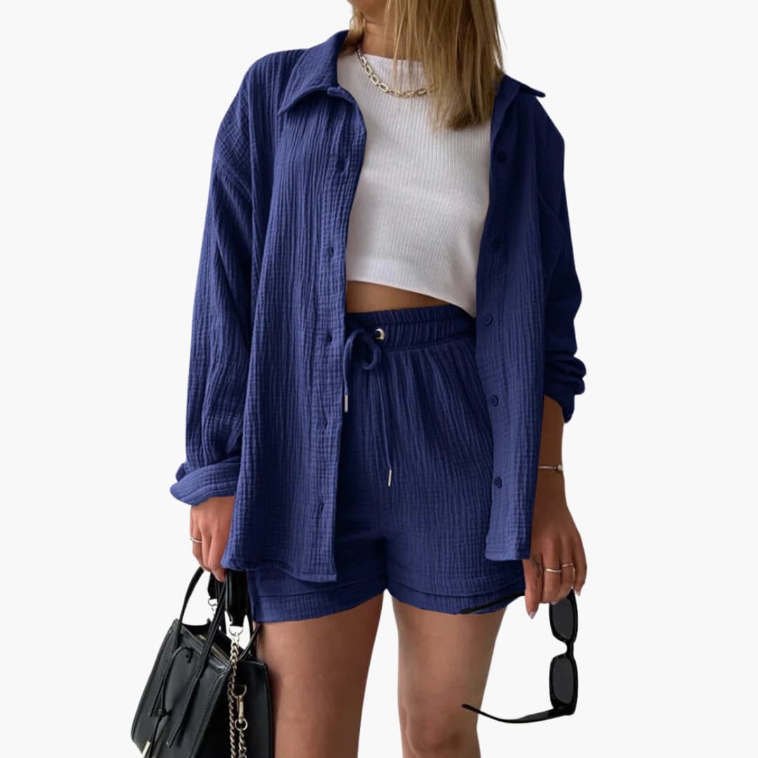 2-Piece Set for Women - Relaxed Fit Shirt and Shorts -  Made By Riley