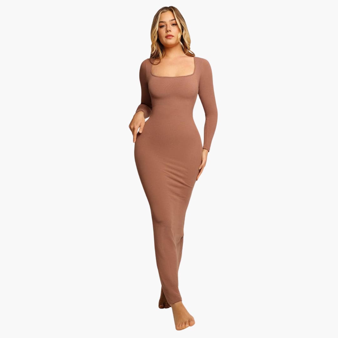 Women’s Bodycon Maxi Dress with Straps and Shaping
