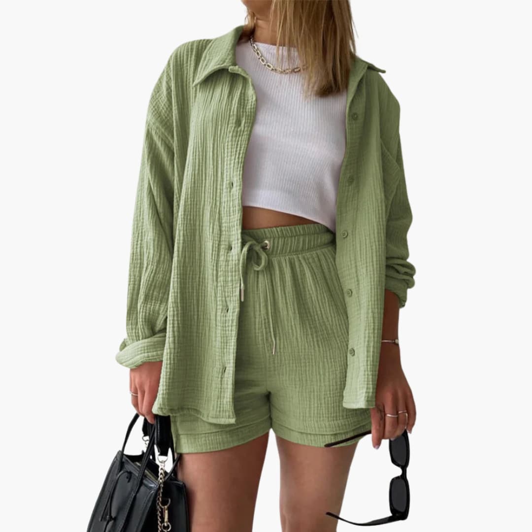 2-Piece Set for Women - Relaxed Fit Shirt and Shorts -  Made By Riley