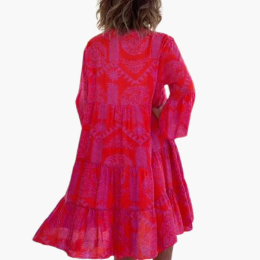 Women’s Loose-Fit Dress with Round Neckline