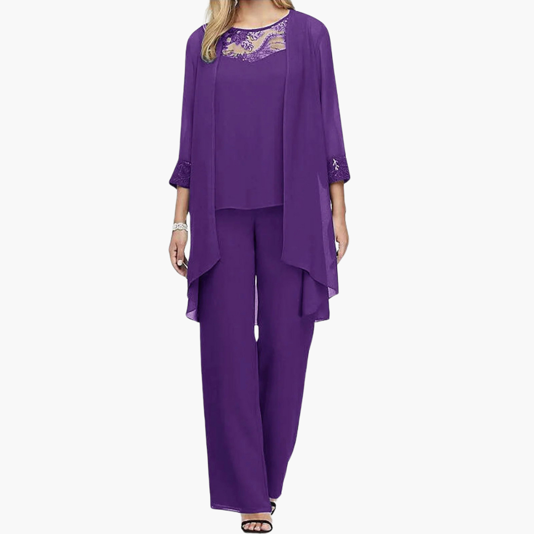 Women’s Three-Piece Suit with Tailored Jacket and Pants