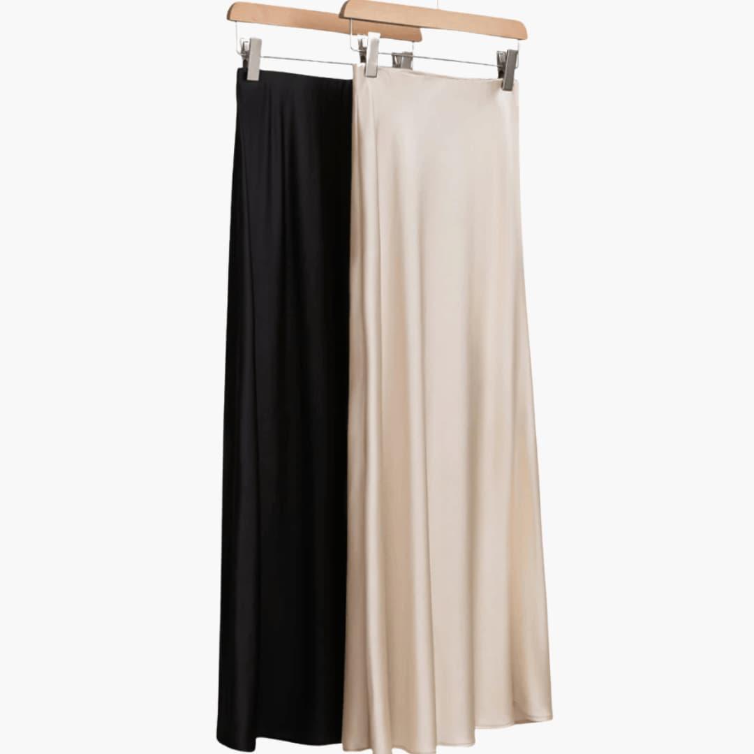 Women’s Midi Skirt with High-Waisted Cut and Flowing Silhouette