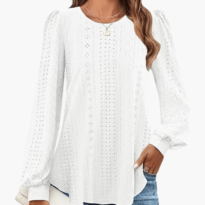 Casual Lantern Top for Women - Loose Fit, Elegant Sleeves -  Made By Riley