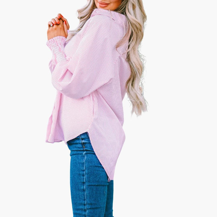 Women’s Shirt with Stripe Pattern and Buttons