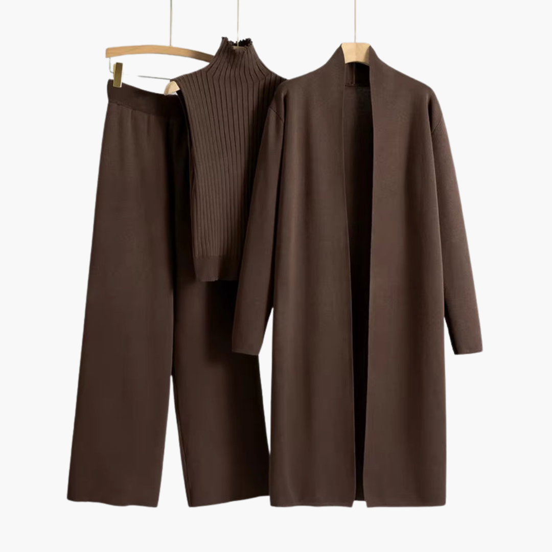 Women’s Knit Three-Piece Set with Cardigan