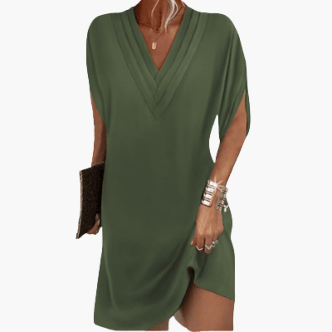 Women’s Tunic Dress with V-Neck and Side Slits