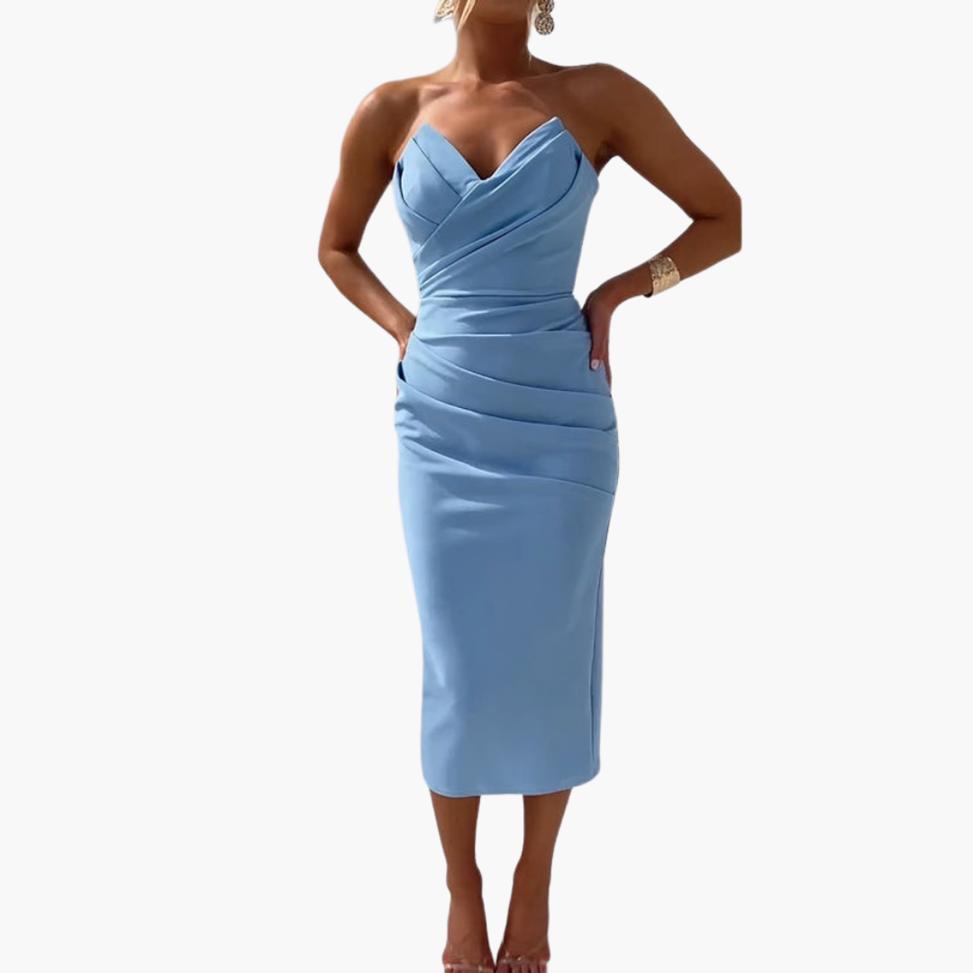 Women’s Bodycon Dress with Strapless Neckline