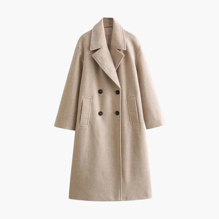 Women’s Longline Coat with Oversized Fit and Welt Pockets