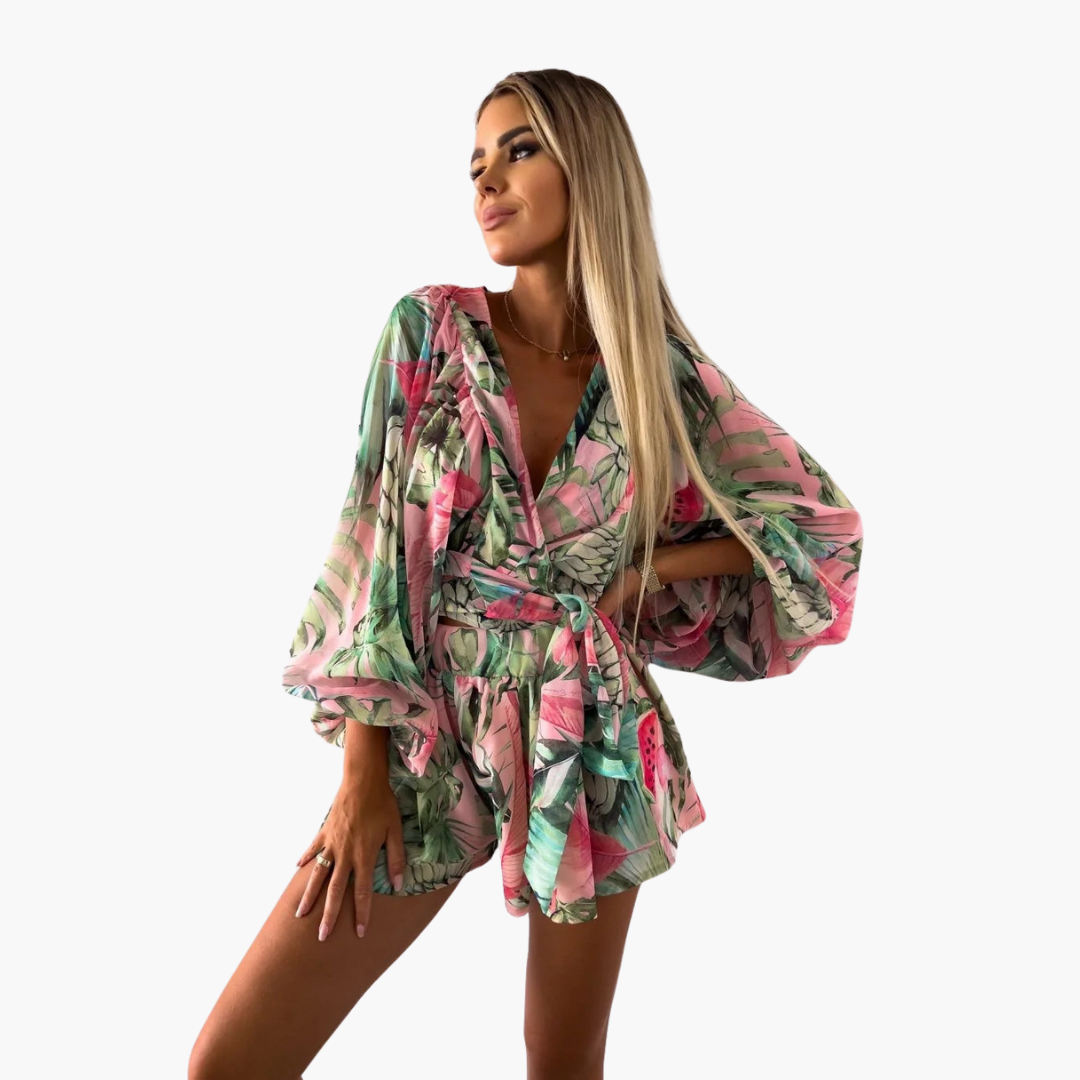 Women’s Romper with Wrap Front and Structured Design