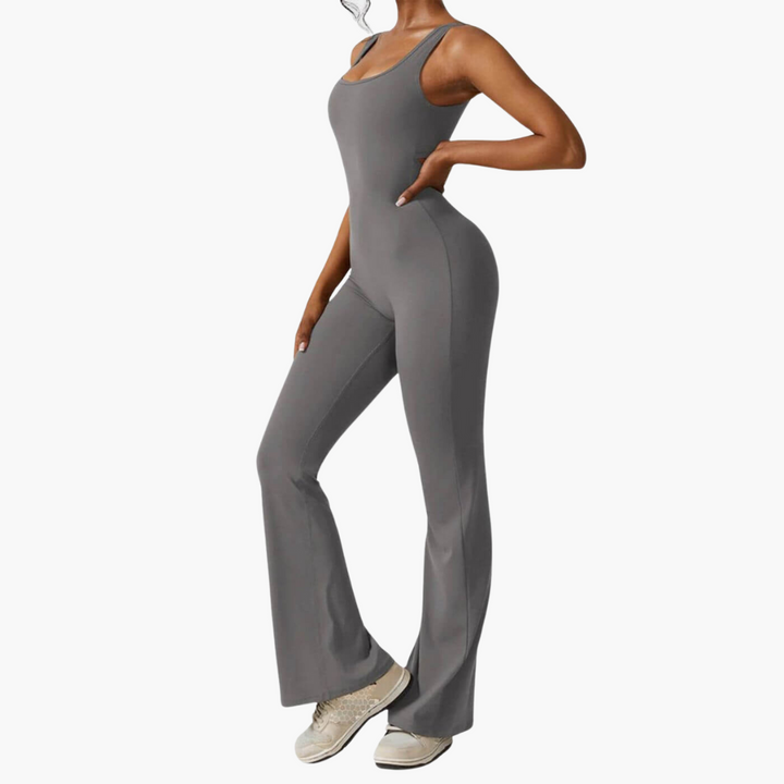 Women’s Jumpsuit with V-Neck and Wide-Leg