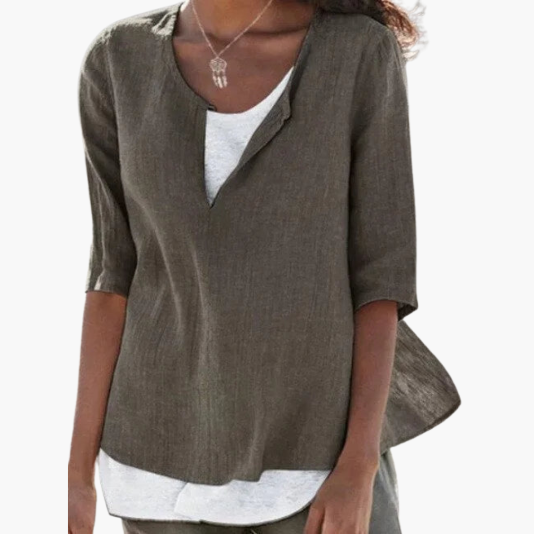 Casual Layered Blouse for Women - Relaxed Summer Style -  Made By Riley