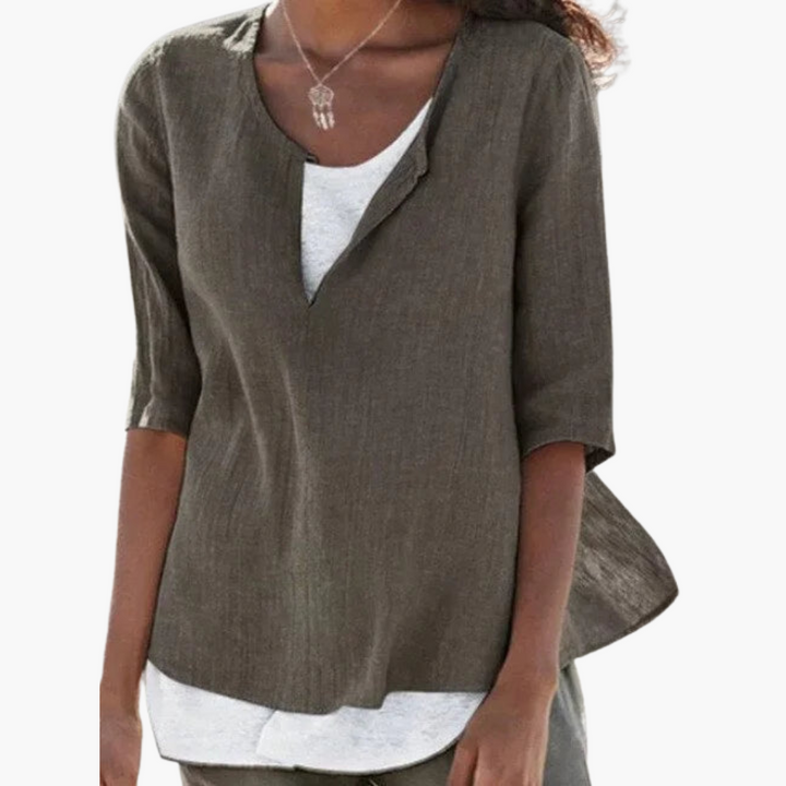 Casual Layered Blouse for Women - Relaxed Summer Style -  Made By Riley