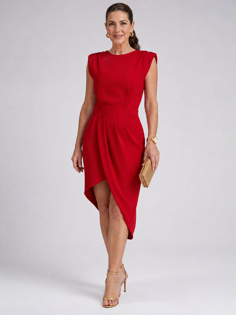 Vekel | Satin Square Neck Maxi Dress