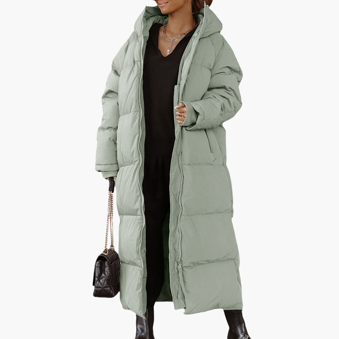 Women’s Hooded Puffer Coat with Quilted Design
