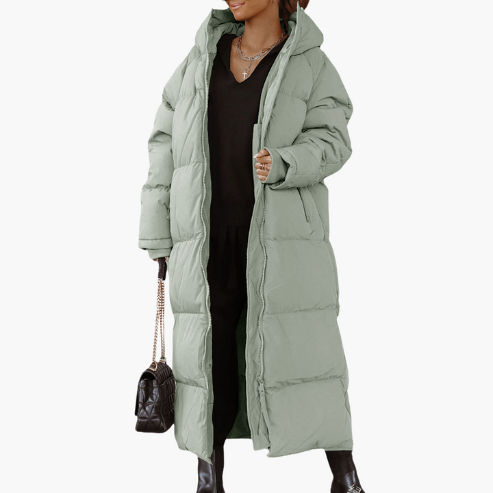 Women’s Hooded Puffer Coat with Quilted Design