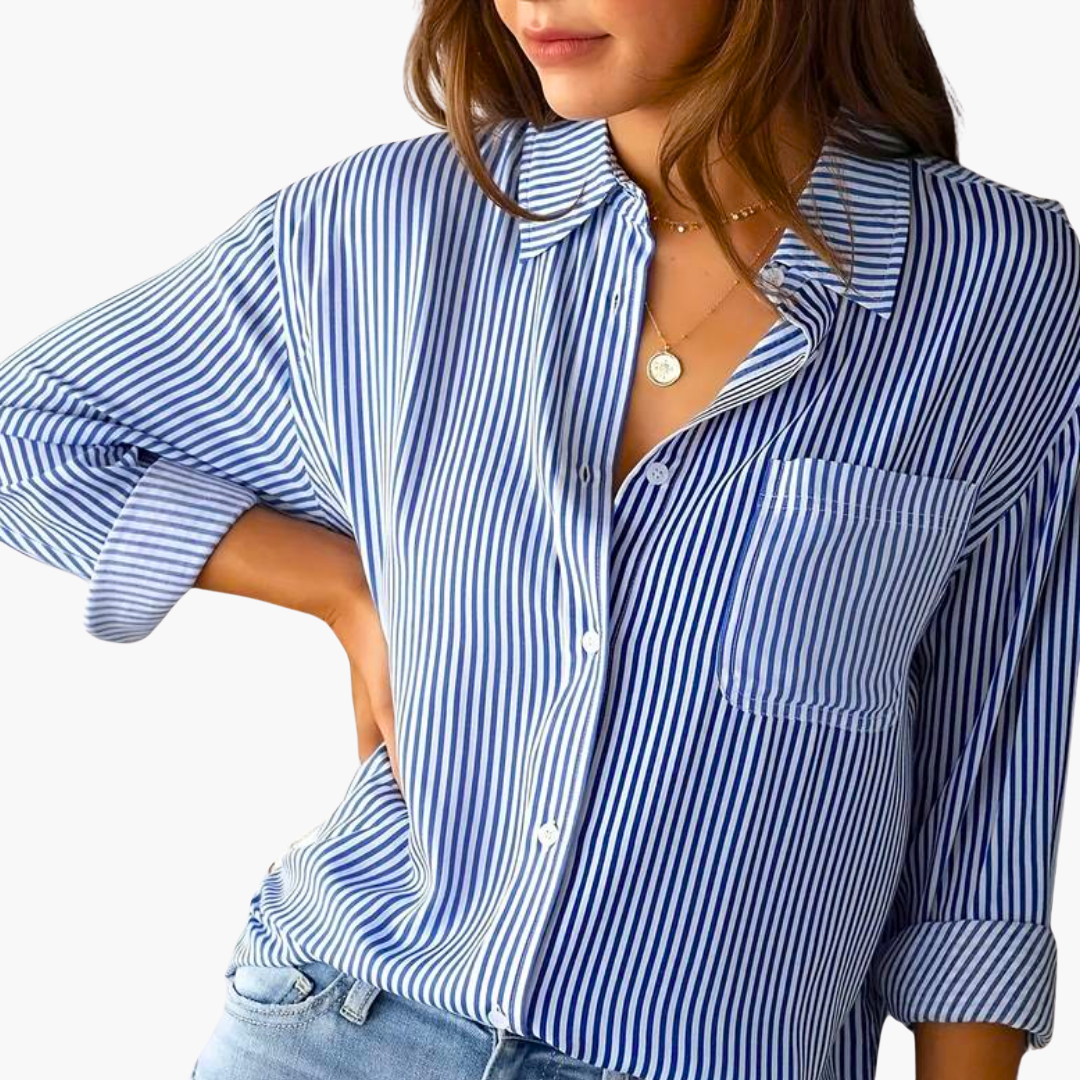 Women’s Blouse with Long Sleeves and Relaxed Fit