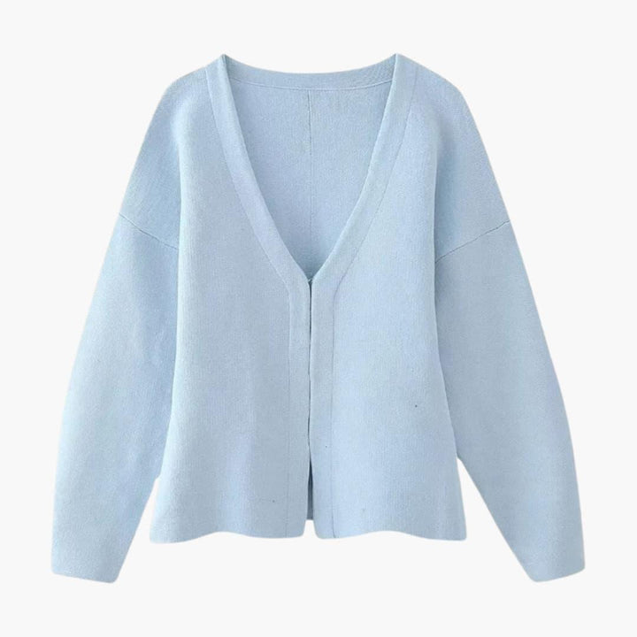 Women’s Slim-Fit Cardigan with Long Sleeves and Side-Split Hem