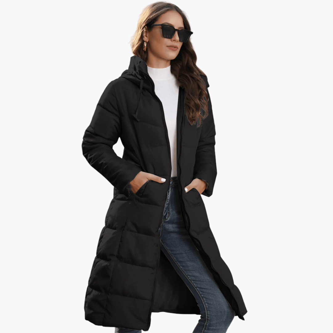 Long Hooded Puffer Coat for Women – Warm &amp; Stylish Winter Jacket